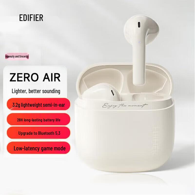 Edifier Zero Air Wireless Bluetooth Half In-Ear Earbuds
Edifier Zero Air Wireless Bluetooth Half In-Ear Earbuds