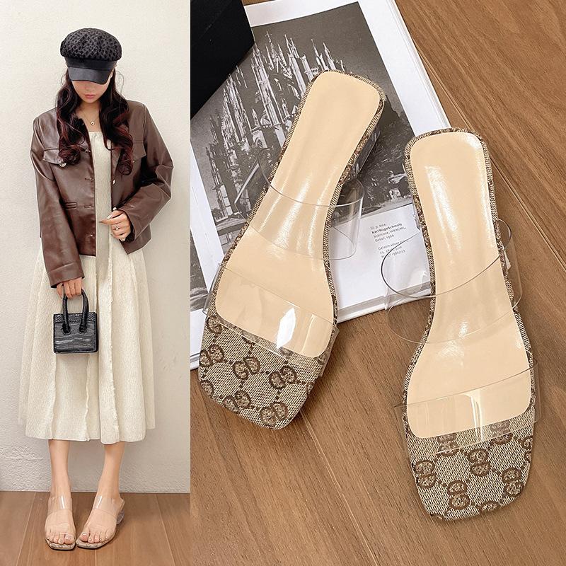 Slippers women s 2024 new summer square head fish mouth word with cool slippers women s transparent thick heel middle heel set toe women s shoes 35
Slippers women s 2024 new summer square head fish mouth word with cool slippers women s transparent thick heel middle heel set toe women s shoes 35