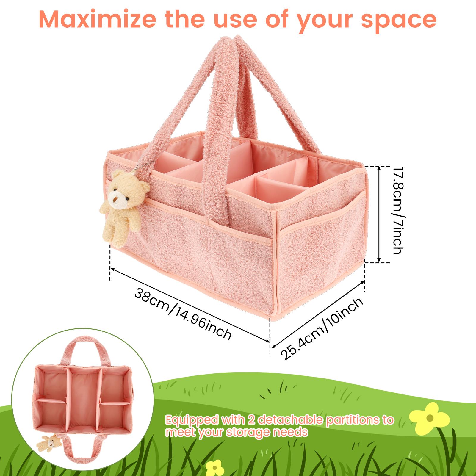 Diaper Bag for Baby Plush Diaper Organizer with Bear Portable Diaper Caddy Organizer with Removable Dividers for Baby Care розовый
Diaper Bag for Baby Plush Diaper Organizer with Bear Portable Diaper Caddy Organizer with Removable Dividers for Baby Care розовый