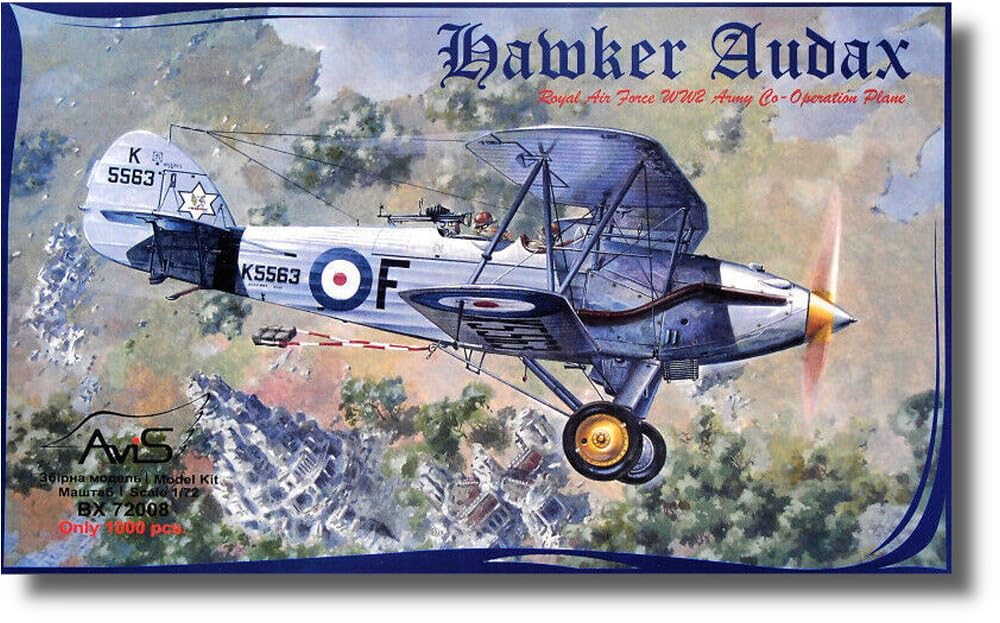 Avis British Hawker Audax Direct Cooperation Reconnaissance Aircraft Plastic Model AV7208 1/72
Avis British Hawker Audax Direct Cooperation Reconnaissance Aircraft Plastic Model AV7208 1/72