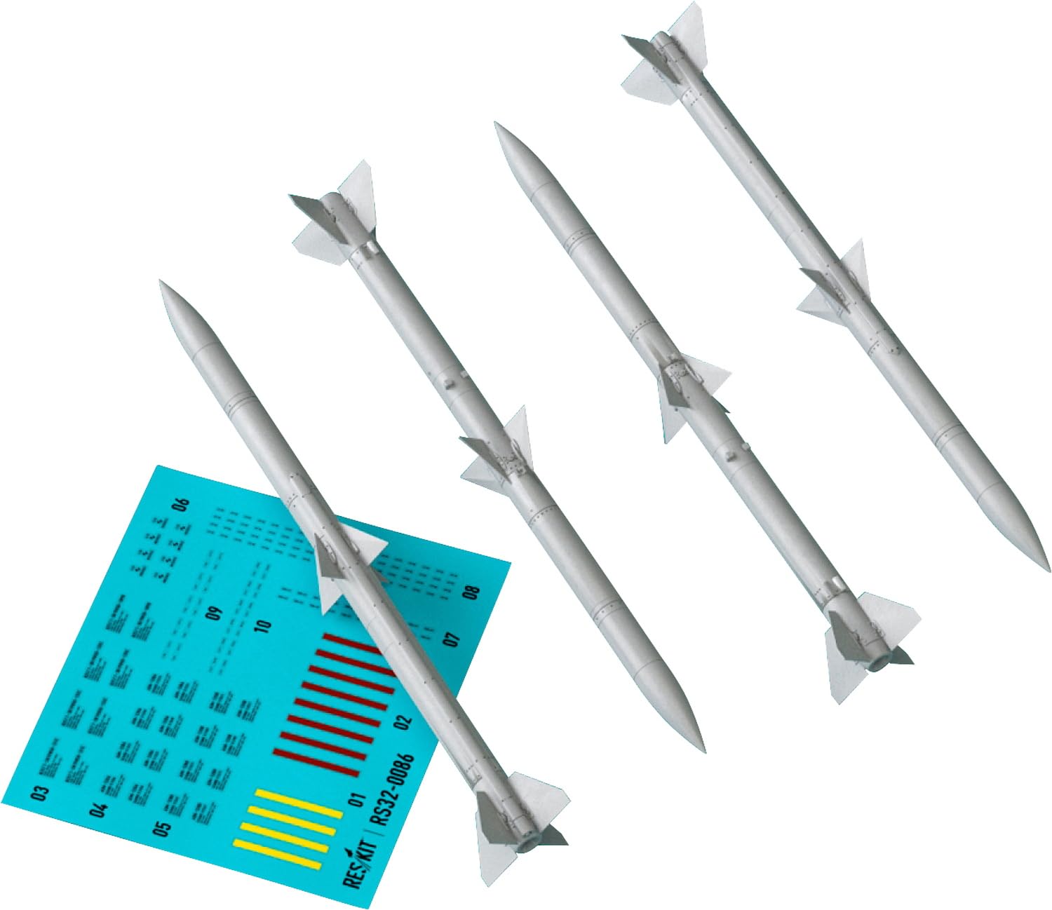 Reskit B AMRAAM Missile 4 Pieces Plastic Model Parts 1/32 AIM-120 A, Air-to-Air RSK32-0407
Reskit B AMRAAM Missile 4 Pieces Plastic Model Parts 1/32 AIM-120 A, Air-to-Air RSK32-0407
