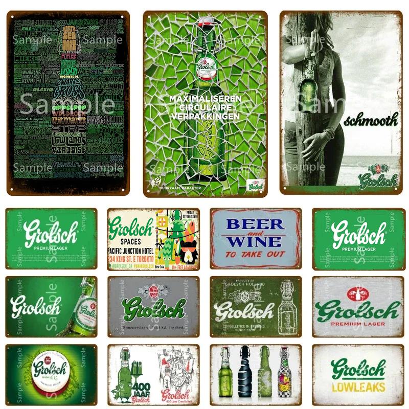 Плакат с пивом Grolsch Lager, металлические жестяные знаки, настенная живопись, декоративная табличка, бар, паб, клуб, домашний декор, художественные промыслы YK052 20x30cm 
Плакат с пивом Grolsch Lager, металлические жестяные знаки, настенная живопись, декоративная табличка, бар, паб, клуб, домашний декор, художественные промыслы YK052 20x30cm