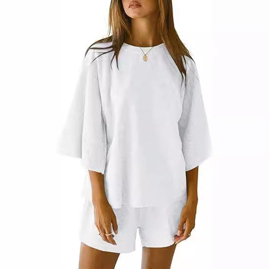 Women s Loose Fit White Casual Short Sleeve T-Shirt and Shorts Set, Round Neck Lounge Wear, Plus Size Outfit S білий
Women s Loose Fit White Casual Short Sleeve T-Shirt and Shorts Set, Round Neck Lounge Wear, Plus Size Outfit S білий