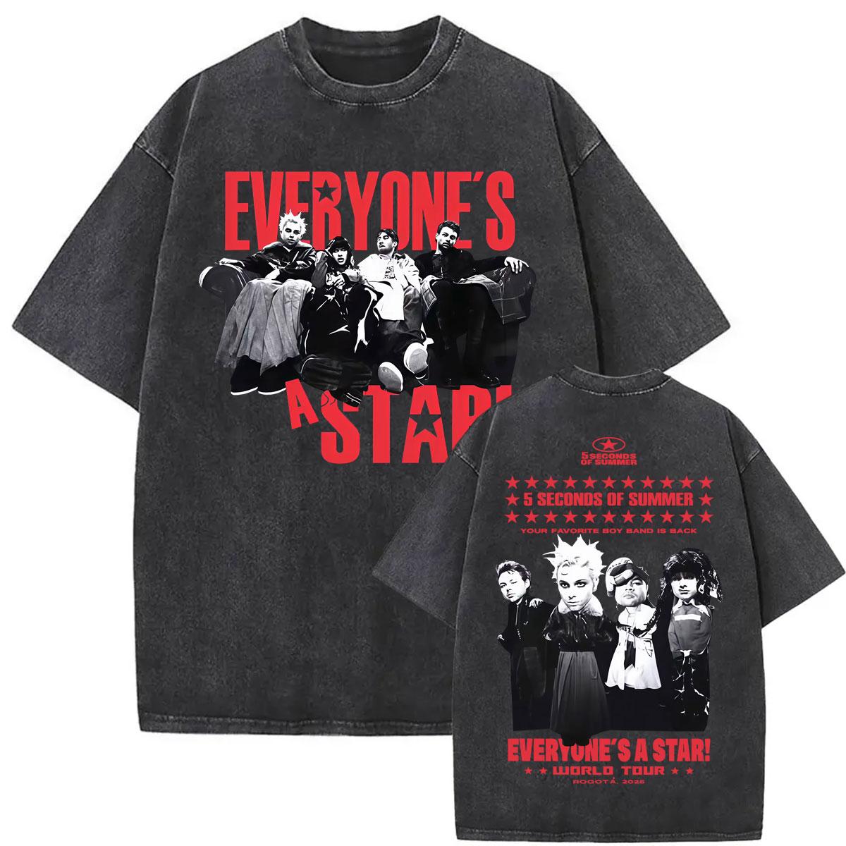 Seconds of Summer Everyones A Star World Tour Graphic T Shirt Men Women Vintage Washed Casual Cotton Tshirts Streetwear S
Seconds of Summer Everyones A Star World Tour Graphic T Shirt Men Women Vintage Washed Casual Cotton Tshirts Streetwear S