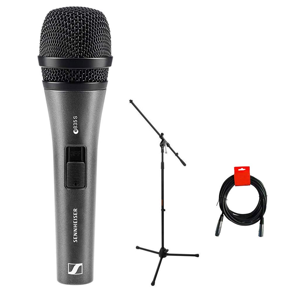 Sennheiser E835-S Dynamic Cardioid Vocal Microphone (On/Off Switch) Tripod Mic Stand & XLR-XLR Cable Bundle
Sennheiser E835-S Dynamic Cardioid Vocal Microphone (On/Off Switch) Tripod Mic Stand & XLR-XLR Cable Bundle