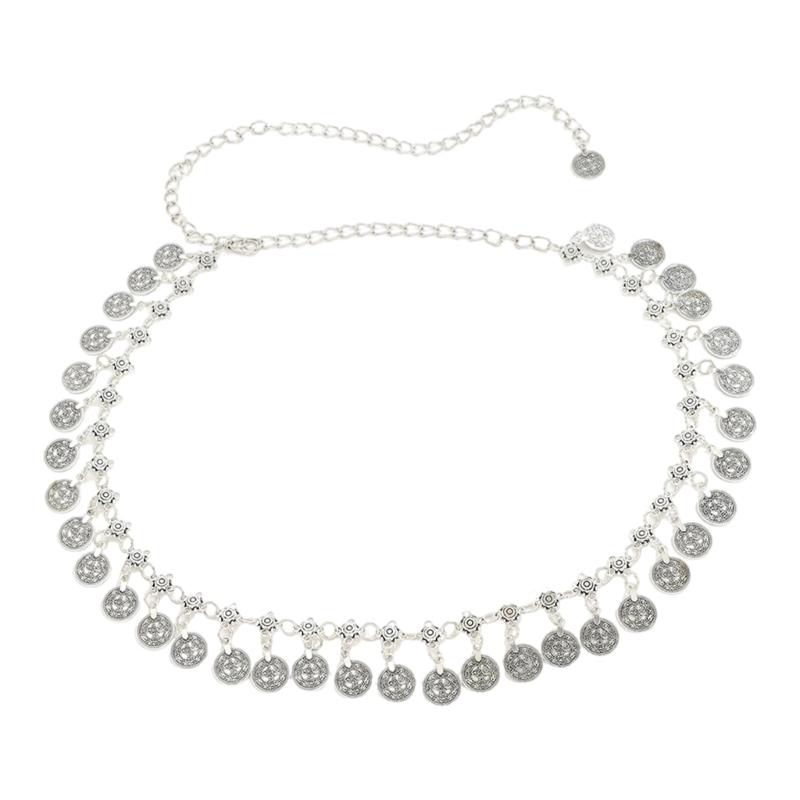 Богемний етнічний стиль ланцюжок на талію з дзвінкими металевими монетами, регульований по довжині пояс, стильна прикраса для тіла для фестивалів
Богемний етнічний стиль ланцюжок на талію з дзвінкими металевими монетами, регульований по довжині пояс, стильна прикраса для тіла для фестивалів