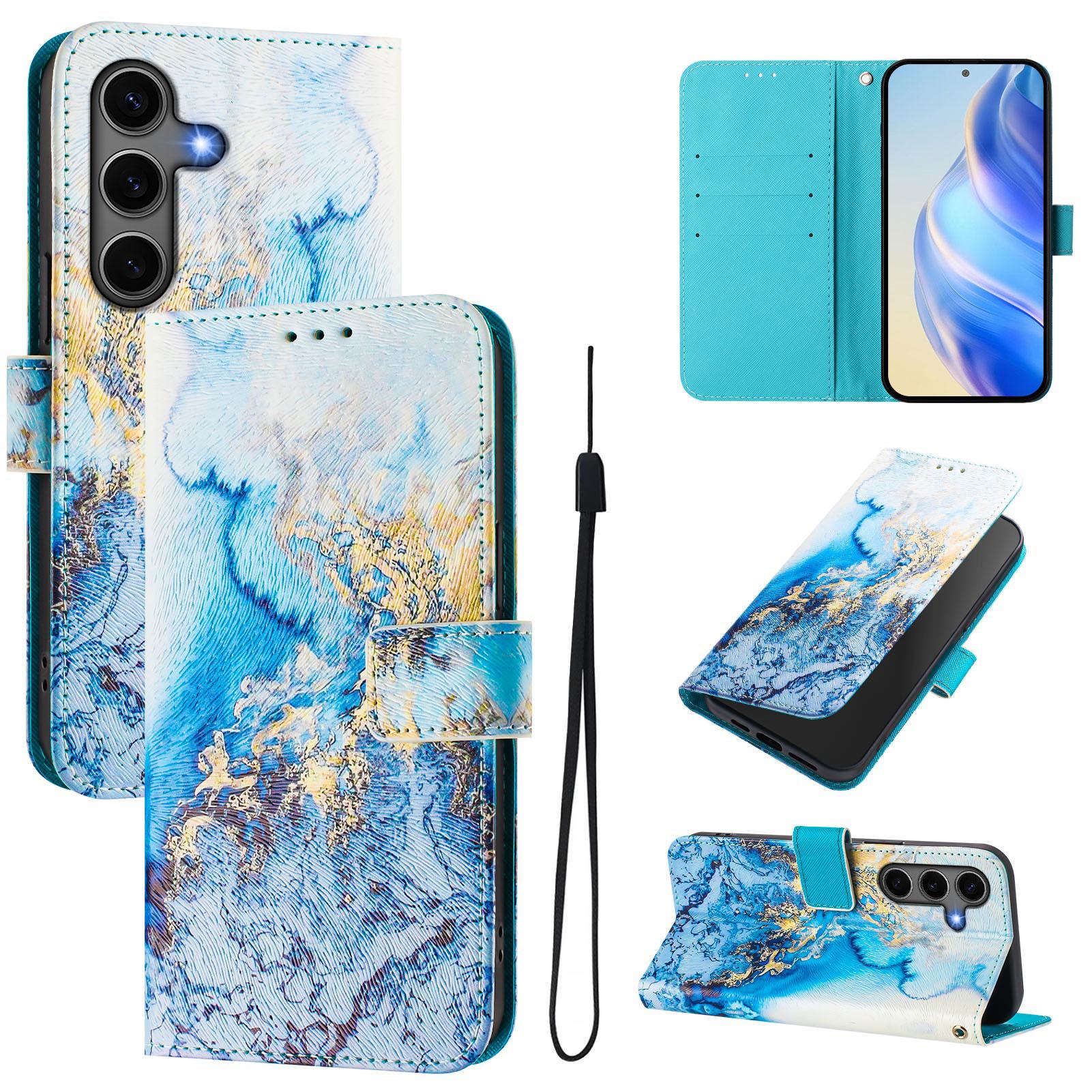 For Samsung Galaxy S24+/Galaxy S25+ Case Pattern Printing Wallet Phone Cover with Strap Ocean Marble
For Samsung Galaxy S24+/Galaxy S25+ Case Pattern Printing Wallet Phone Cover with Strap Ocean Marble