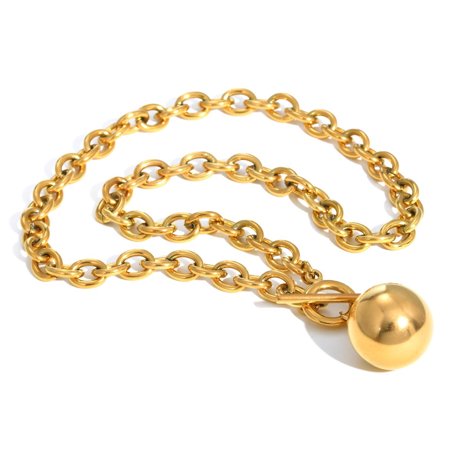 8mm Round Rolo Chain OT Lock Necklace for Women, Stainless Steel Big Ball Pendant Necklaces,Fashion Jewelry Mother s Day Gift
8mm Round Rolo Chain OT Lock Necklace for Women, Stainless Steel Big Ball Pendant Necklaces,Fashion Jewelry Mother s Day Gift