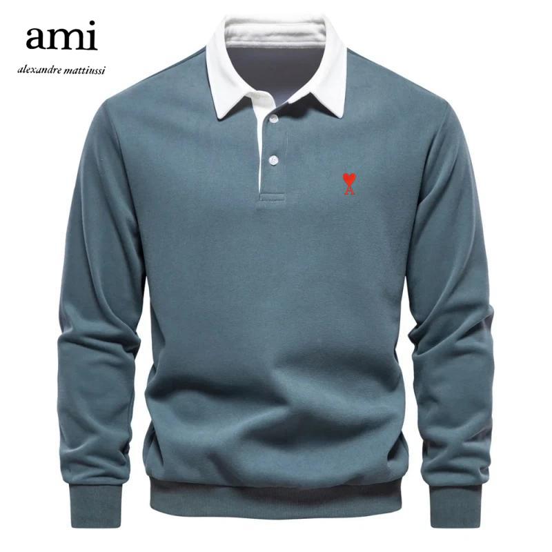 Вишита чоловіча футболка поло з довгим рукавом з чистої бавовни AMI 2025 для осені та зими XXL
Вишита чоловіча футболка поло з довгим рукавом з чистої бавовни AMI 2025 для осені та зими XXL
