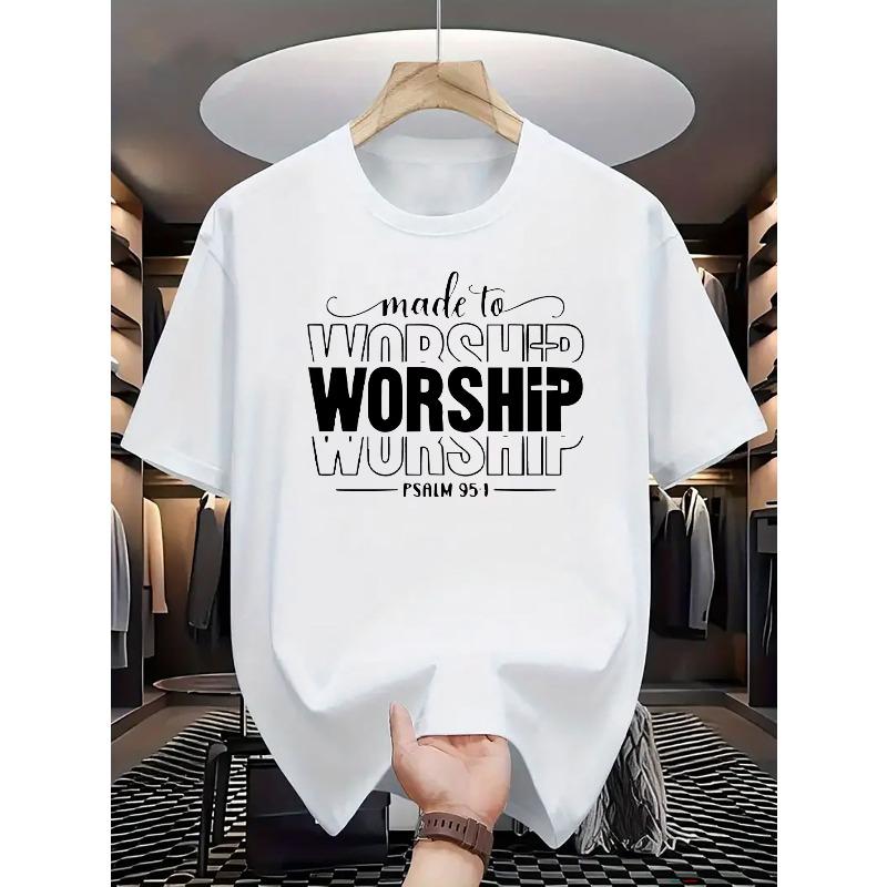 European sizes Pattern T-Shirt, WORSHIP Letter Print Design Casual Crew Neck, Regular Fit for Teens - Summer Short Sleeve Top 4XL білий
European sizes Pattern T-Shirt, WORSHIP Letter Print Design Casual Crew Neck, Regular Fit for Teens - Summer Short Sleeve Top 4XL білий