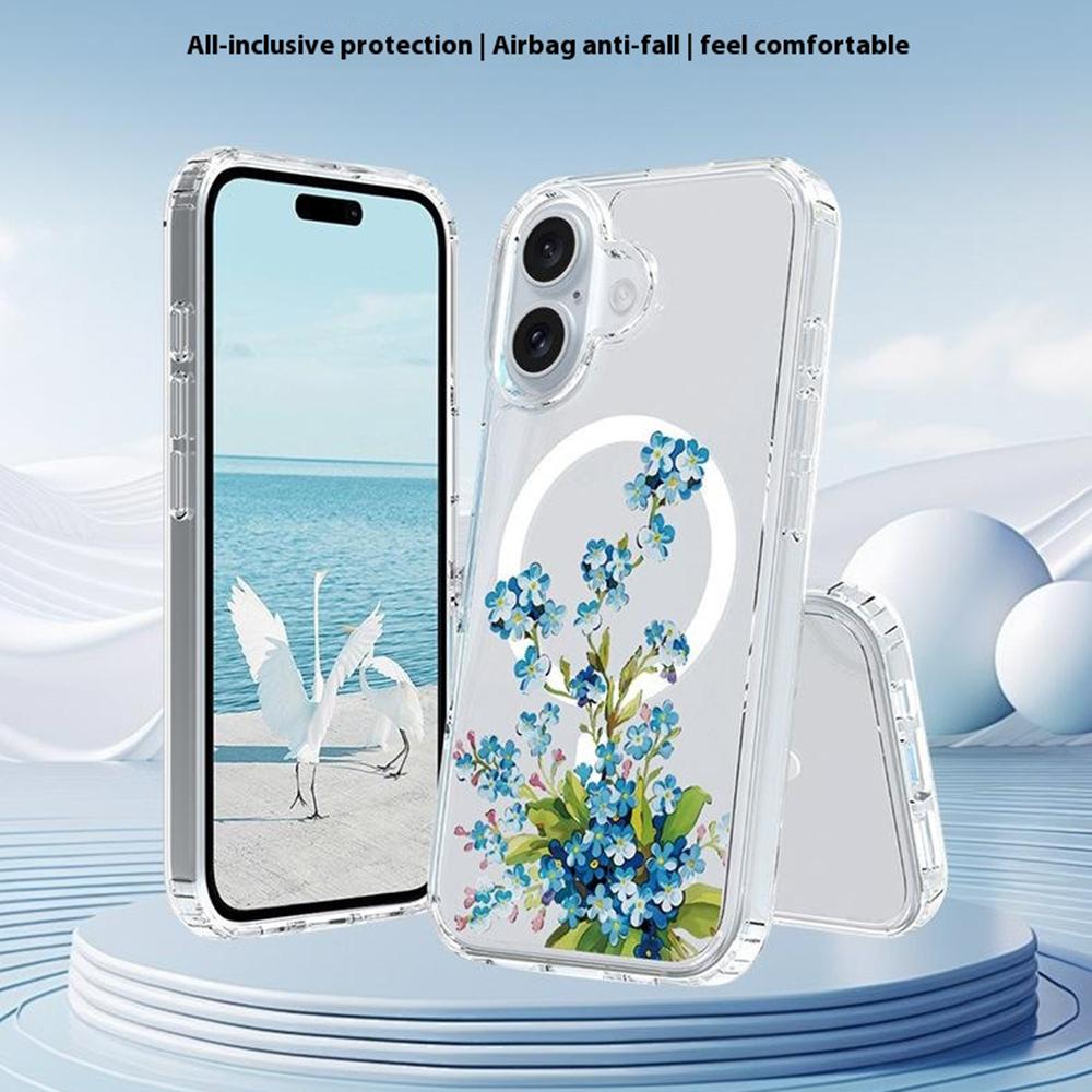 For iPhone 16 Case Compatible with MagSafe Flower Pattern Printing TPU+PC Phone Cover Style D
For iPhone 16 Case Compatible with MagSafe Flower Pattern Printing TPU+PC Phone Cover Style D