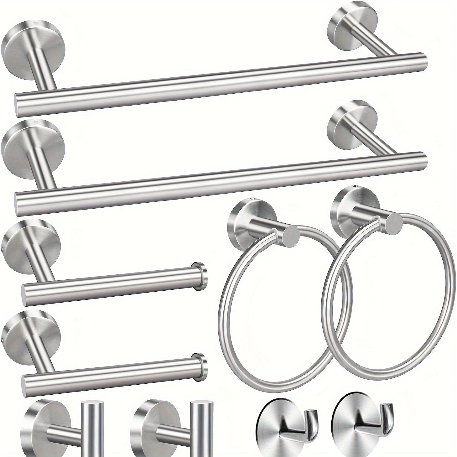10pcs/Set Towel Bar Set Includes 2 Towel Racks for Bathroom 4 Towel Hook 2 Ring 2 Toilet Paper Holder-Black Holder
10pcs/Set Towel Bar Set Includes 2 Towel Racks for Bathroom 4 Towel Hook 2 Ring 2 Toilet Paper Holder-Black Holder