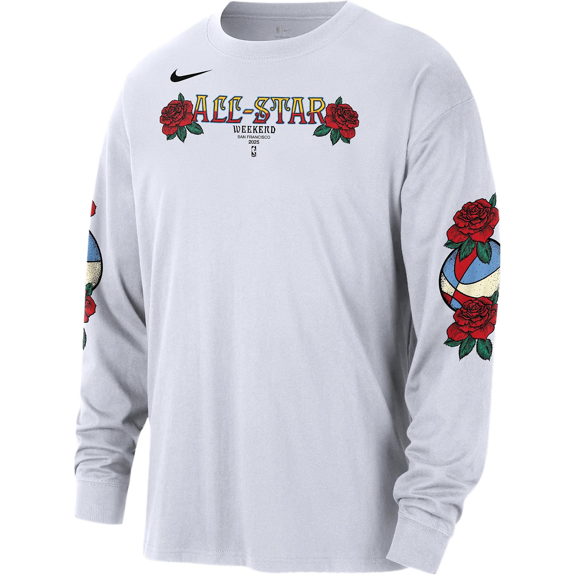 Nike All-Star Player Edition Travel Floral Letter Loose Crew Neck Long Sleeve American Vintage T-Shirt Men T-Shirt White HQ0684-100 L
Nike All-Star Player Edition Travel Floral Letter Loose Crew Neck Long Sleeve American Vintage T-Shirt Men T-Shirt White HQ0684-100 L