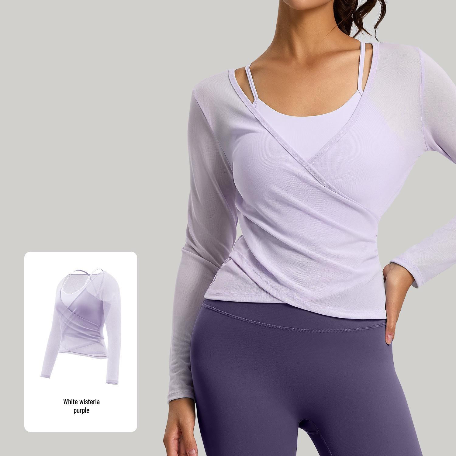 Mesh Long Sleeve Camisole 2-Piece Set - Breathable Sportswear Top with Chest Pads for Women S
Mesh Long Sleeve Camisole 2-Piece Set - Breathable Sportswear Top with Chest Pads for Women S