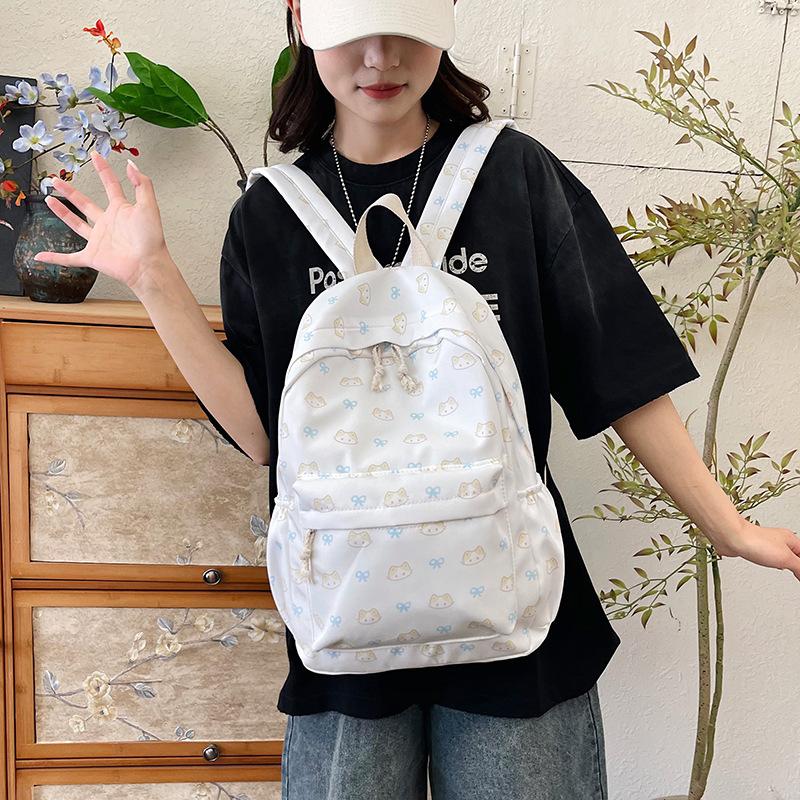 New cute bow cat white girl heart schoolbag gentle junior high school student college student backpack синий
New cute bow cat white girl heart schoolbag gentle junior high school student college student backpack синий