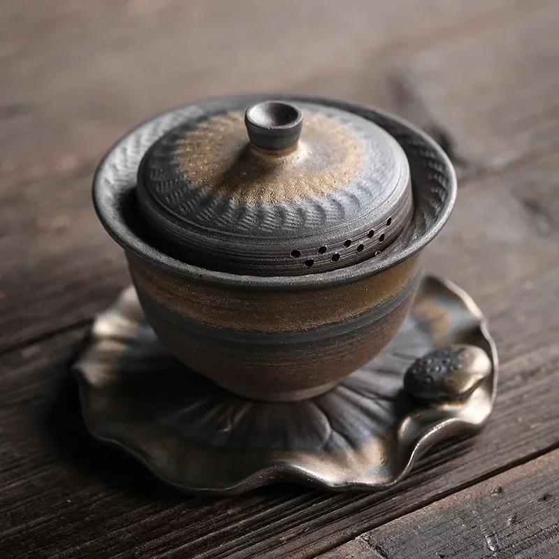 The Hand Knife Jumping Teapot Teacup The Iron Glaze Tea Bowl Sopera De Ceramica Coarse Pottery Tea Set Gaiwan Ceramic
The Hand Knife Jumping Teapot Teacup The Iron Glaze Tea Bowl Sopera De Ceramica Coarse Pottery Tea Set Gaiwan Ceramic