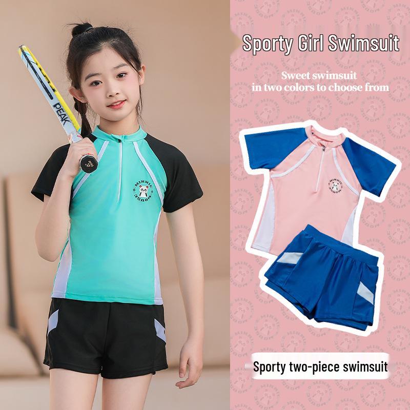 Girls Sporty Two-Piece Swimsuit Set with Double-Layer Swim Briefs L (Height 115-125cm, Weight 22.5-27.5kg)
Girls Sporty Two-Piece Swimsuit Set with Double-Layer Swim Briefs L (Height 115-125cm, Weight 22.5-27.5kg)