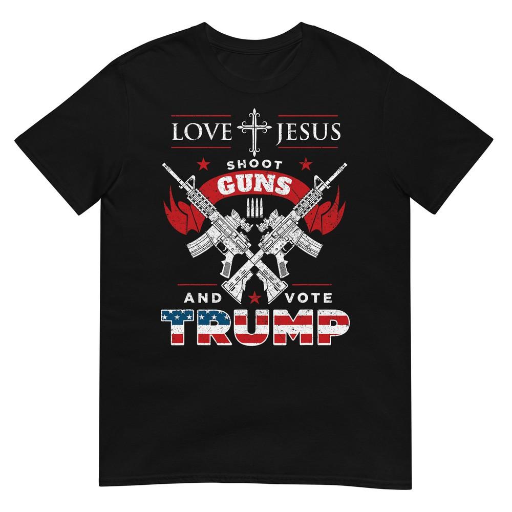 Love Jesus. Shoot Guns. And Vote Trump 2020 Flag T-Shirt XL
Love Jesus. Shoot Guns. And Vote Trump 2020 Flag T-Shirt XL
