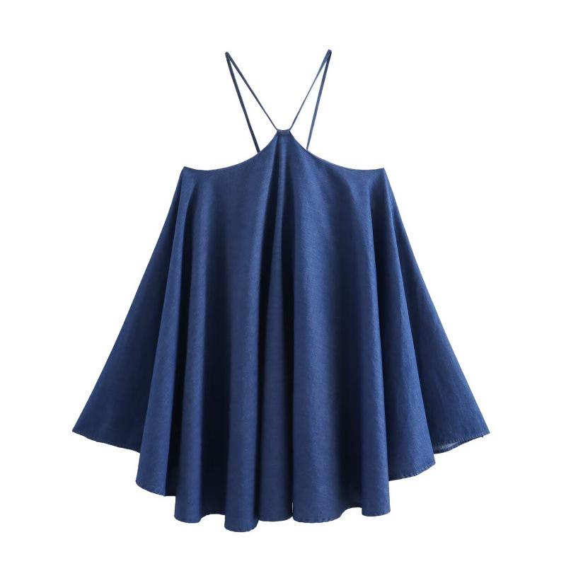 European and American High Street Women s Denim Short Sling Dress Summer Collection Large джинсовий синього кольору
European and American High Street Women s Denim Short Sling Dress Summer Collection Large джинсовий синього кольору