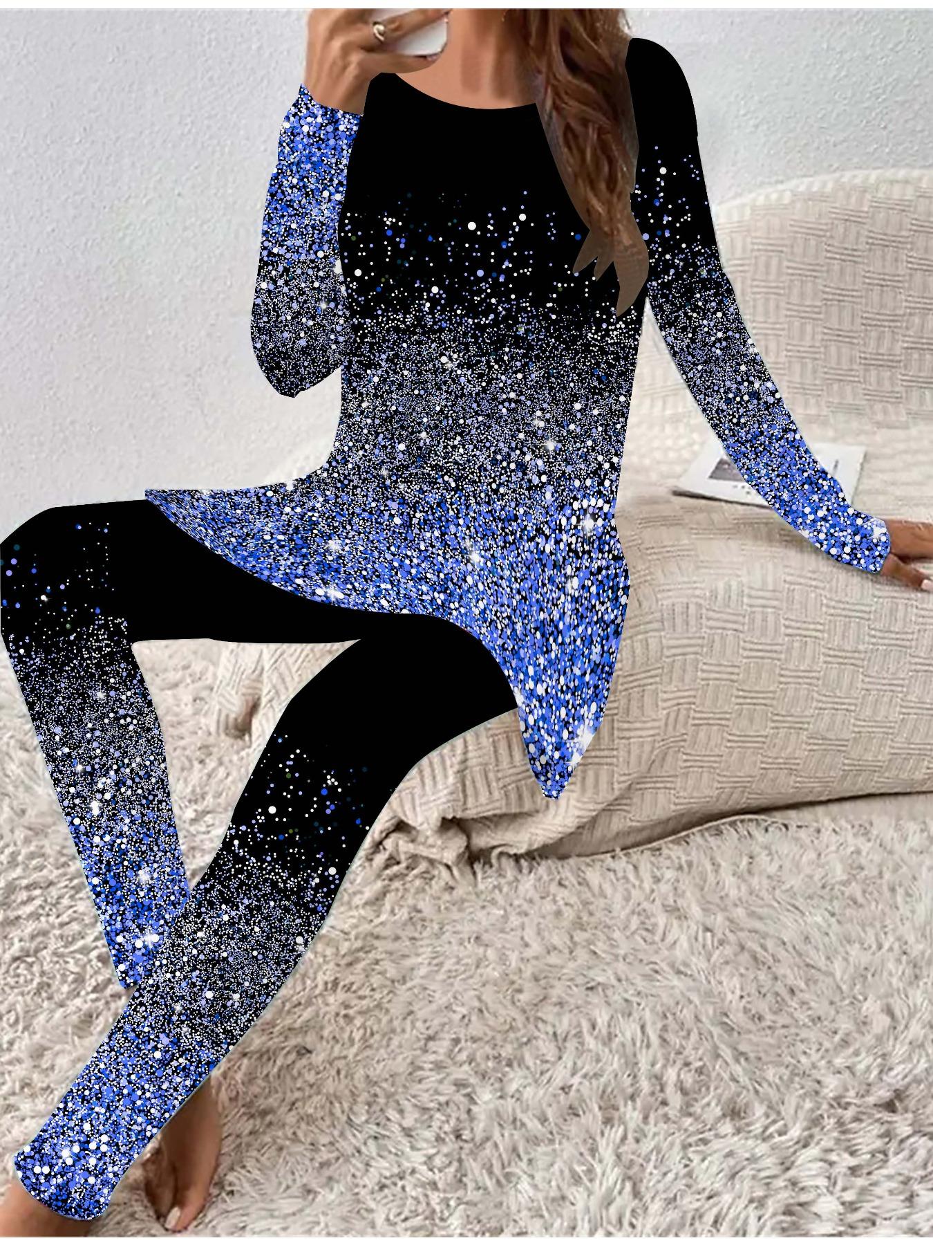 Євро-Американська Мода 3D Абстрактний Принт Жіночий Чотирисезонний Довгорукавний Футболка + Довгі Штани Комплект з Двох Предметів. Ідеальний подарунок на Новий рік та Різдво 1XL
Євро-Американська Мода 3D Абстрактний Принт Жіночий Чотирисезонний Довгорукавний Футболка + Довгі Штани Комплект з Двох Предметів. Ідеальний подарунок на Новий рік та Різдво 1XL