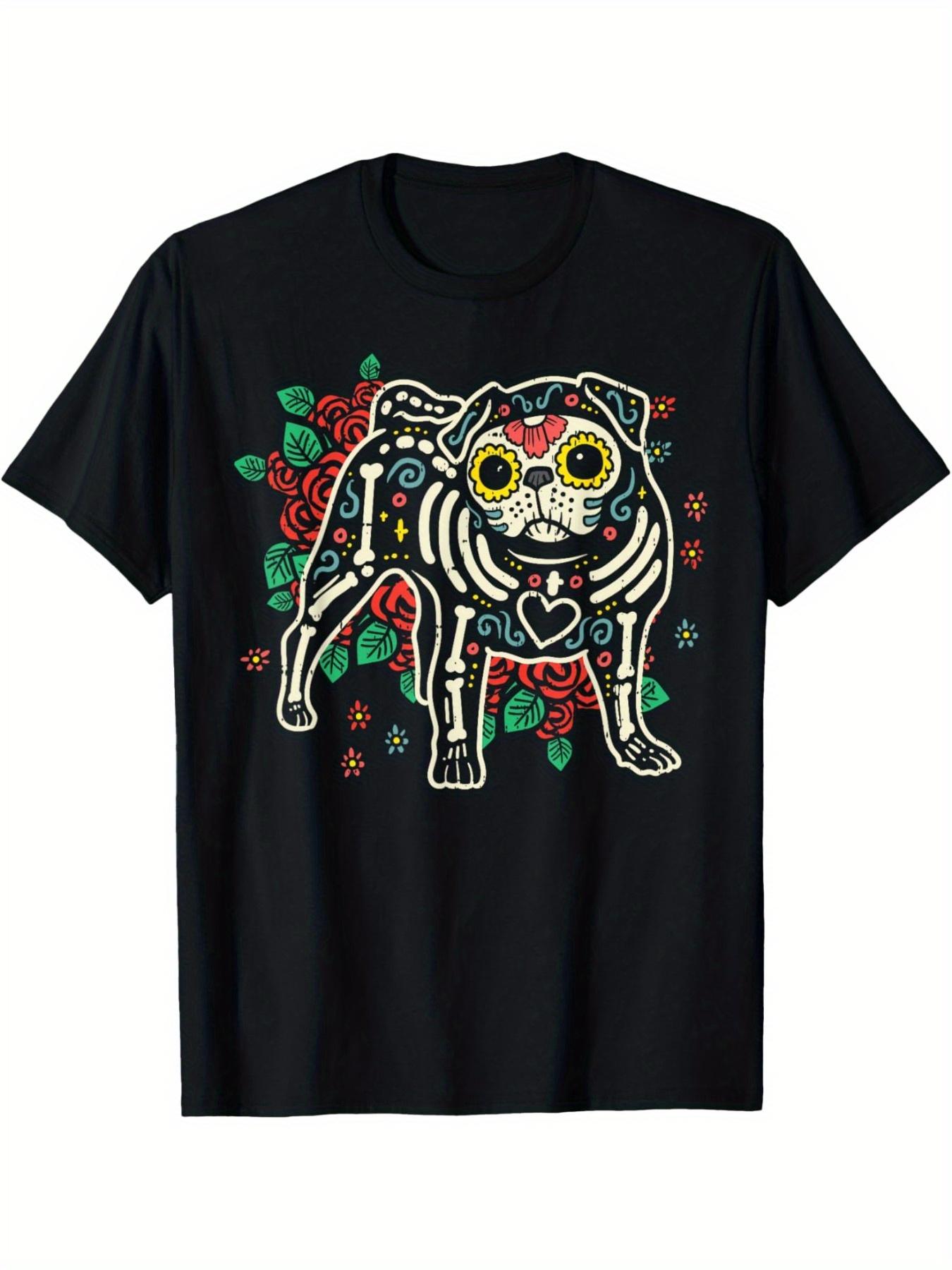 Sugar Skull Pug Dia De Los Muertos Halloween Dog Mexican T-Shirt Summer Comfortable Casual Short Sleeve T-Shirt 5XL різнокольоровий
Sugar Skull Pug Dia De Los Muertos Halloween Dog Mexican T-Shirt Summer Comfortable Casual Short Sleeve T-Shirt 5XL різнокольоровий
