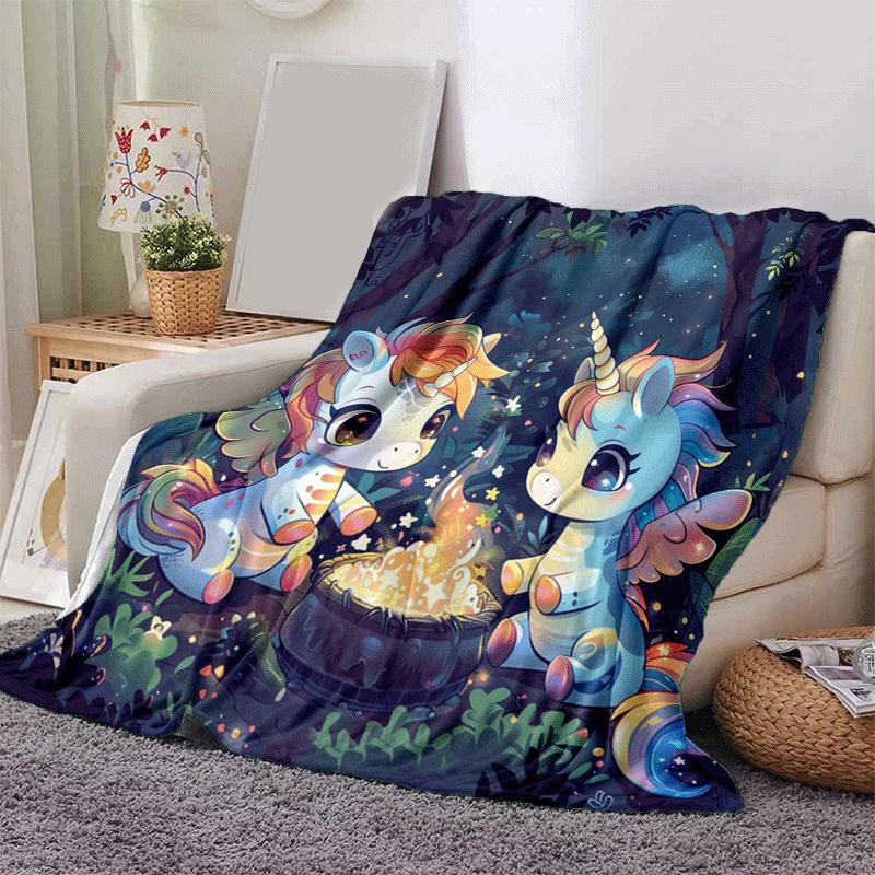 1pc Unicorn Printing Lightweight Flannel Blanket, Comfortable and Warm Blanket, for Camping Sofa Bed and Couch Office, in All Seasons 130cmx150cm
1pc Unicorn Printing Lightweight Flannel Blanket, Comfortable and Warm Blanket, for Camping Sofa Bed and Couch Office, in All Seasons 130cmx150cm