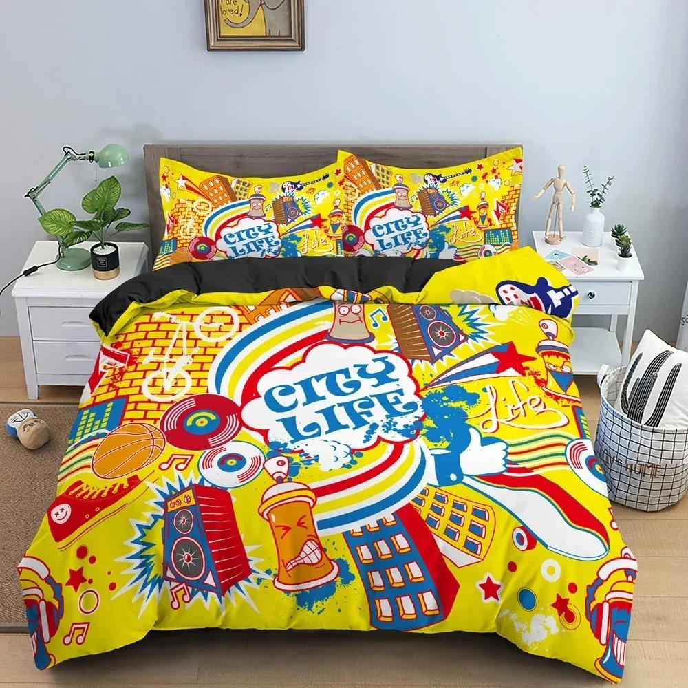 3D Carton Grafiti Beding Set For Bedrom Soft Modern Bedspreads Comefortable Children Kids Soft Duvet Cover Comfortable Quilt Cover And Pilowcase 135*200cm Eu-Single
3D Carton Grafiti Beding Set For Bedrom Soft Modern Bedspreads Comefortable Children Kids Soft Duvet Cover Comfortable Quilt Cover And Pilowcase 135*200cm Eu-Single