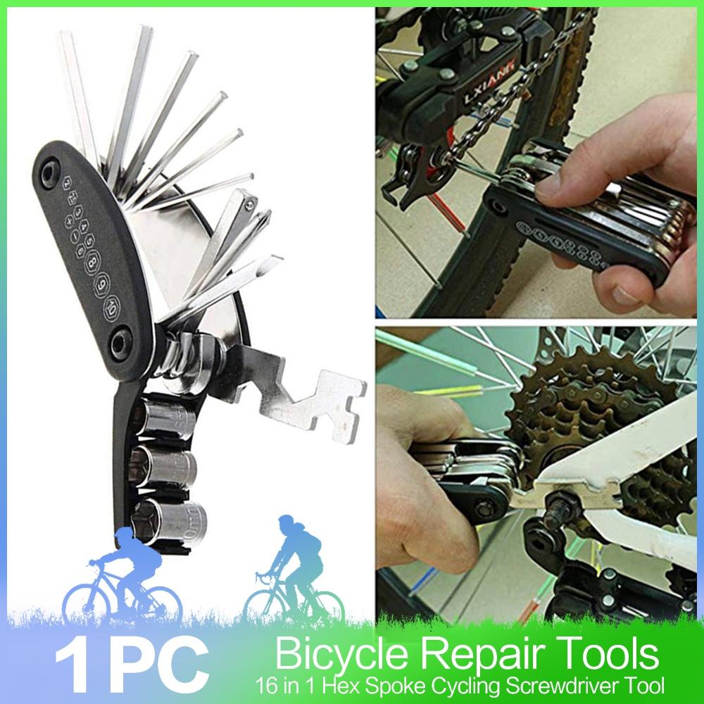 1PC Портативный 16 в 1 Велосипед Набор инструментов Велосипед Многофункциональный ремонтный набор инструментов Шестигранный спицевый ключ Отвертка Инструмент STAL 
1PC Портативный 16 в 1 Велосипед Набор инструментов Велосипед Многофункциональный ремонтный набор инструментов Шестигранный спицевый ключ Отвертка Инструмент STAL