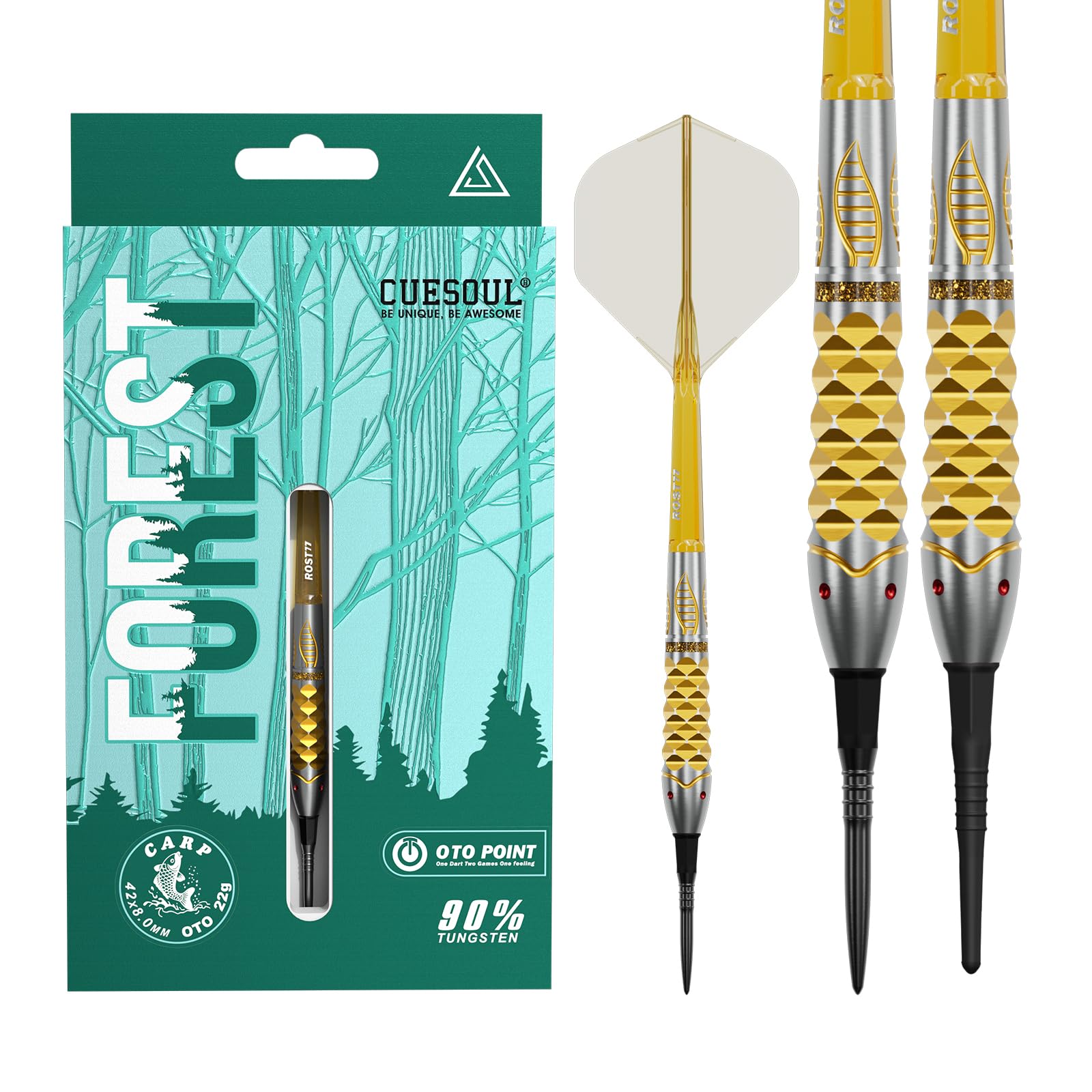 CUESOUL FOREST Koi 22g OTO small thread tip 90% tungsten dart set with titanium coating transparent ROST77 integrated flight CSFS-90M22KSLL
CUESOUL FOREST Koi 22g OTO small thread tip 90% tungsten dart set with titanium coating transparent ROST77 integrated flight CSFS-90M22KSLL
