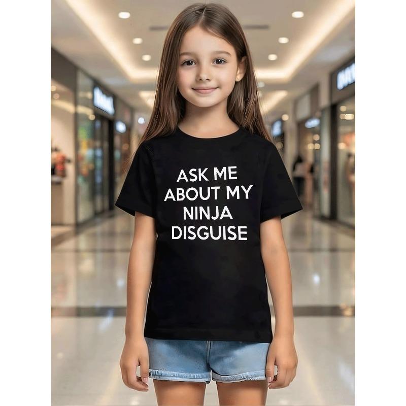 European sizes Girls Apparel Casual Trendy Kids T Shirt with Ask Me About My Ninja Disguise Letter Print Short Sleeve Black Top for Girls 98cm чёрный
European sizes Girls Apparel Casual Trendy Kids T Shirt with Ask Me About My Ninja Disguise Letter Print Short Sleeve Black Top for Girls 98cm чёрный