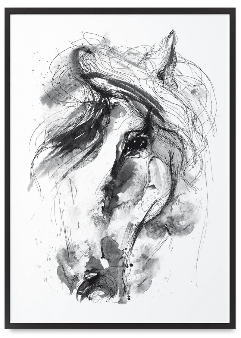 Постер кінь ескіз портрет у чорній рамці 21x30 cm
Постер кінь ескіз портрет у чорній рамці 21x30 cm