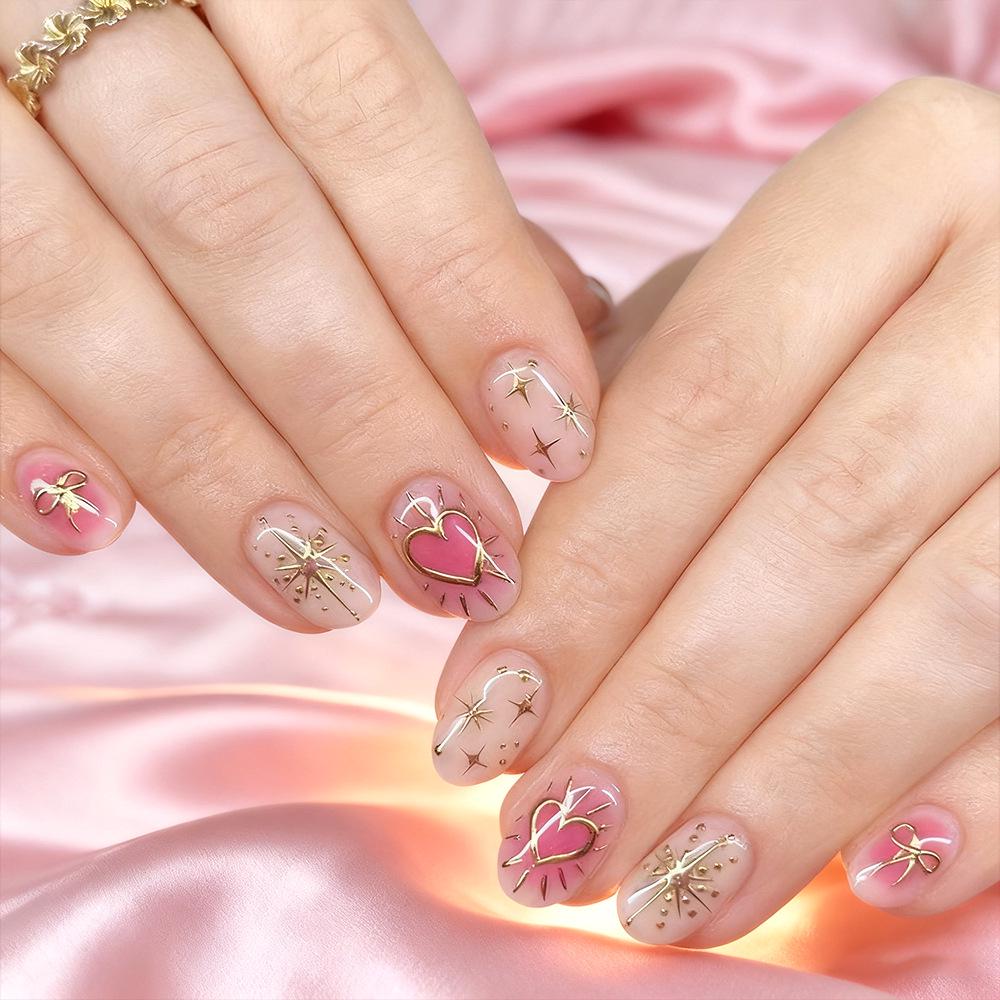 Valentine s Day Light Luxury Pink Gradient Metallic Gold Nail Art - 32 Detachable Oval Tips
Valentine s Day Light Luxury Pink Gradient Metallic Gold Nail Art - 32 Detachable Oval Tips