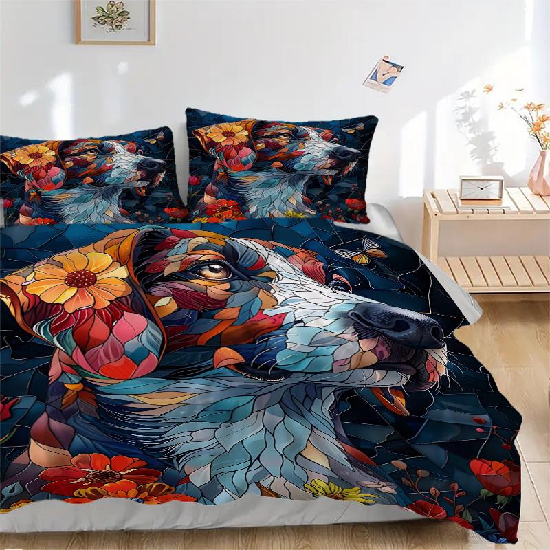 3pcs Colorful Floral Canine Art Duvet Cover Set, Soft Comfortable Duvet Cover,Guest Room (1*Duvet Cover + 2*Pillowcase, Without Core) yy251104158 135x200cm
3pcs Colorful Floral Canine Art Duvet Cover Set, Soft Comfortable Duvet Cover,Guest Room (1*Duvet Cover + 2*Pillowcase, Without Core) yy251104158 135x200cm