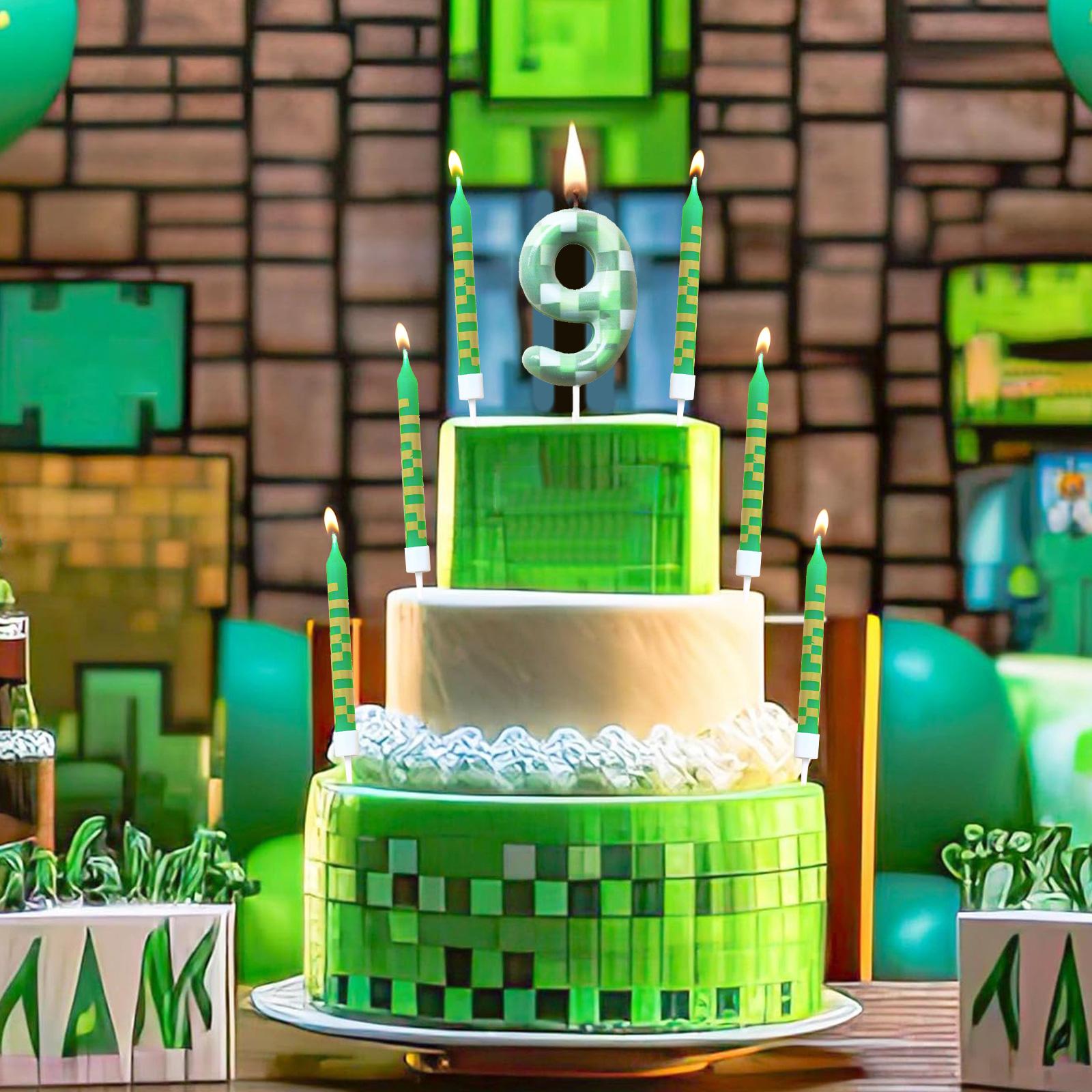 7 шт. Цифровое украшение для торта со свечами Minecraft Theme Green, Желающая свеча для детского дня рождения, Цифровое украшение для торта со свечами
7 шт. Цифровое украшение для торта со свечами Minecraft Theme Green, Желающая свеча для детского дня рождения, Цифровое украшение для торта со свечами