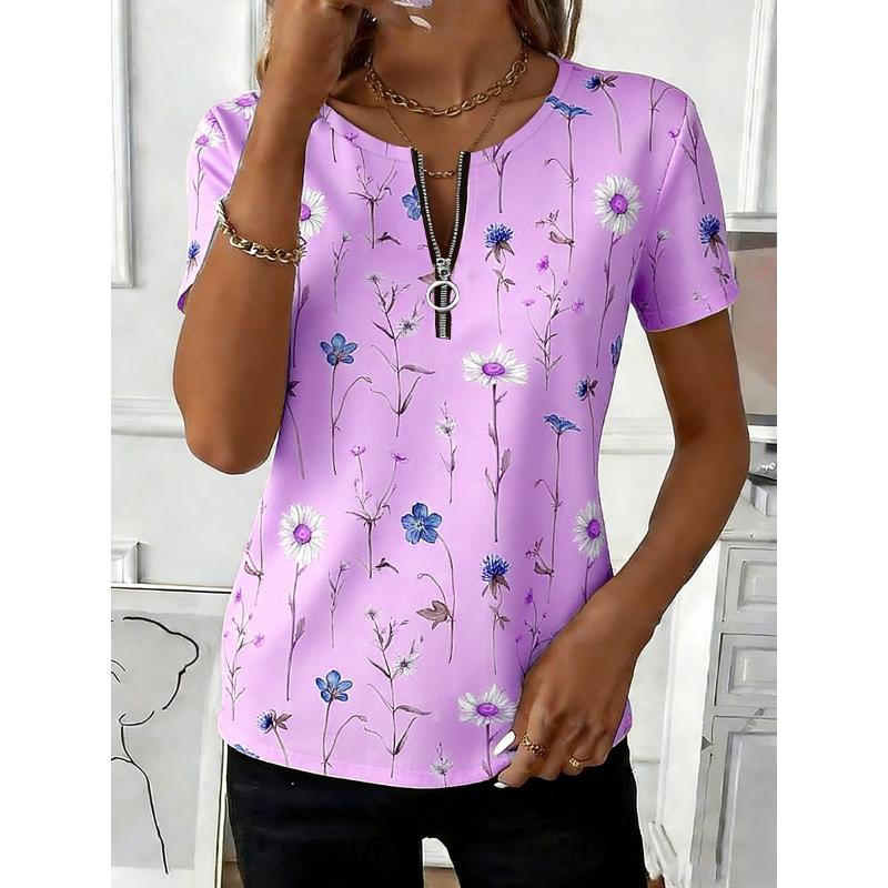 Women s T Shirt Zipper Floral Graphic Plants Stylish Classic Casual Short Sleeve Crew Neck Regular Tops 2XL
Women s T Shirt Zipper Floral Graphic Plants Stylish Classic Casual Short Sleeve Crew Neck Regular Tops 2XL