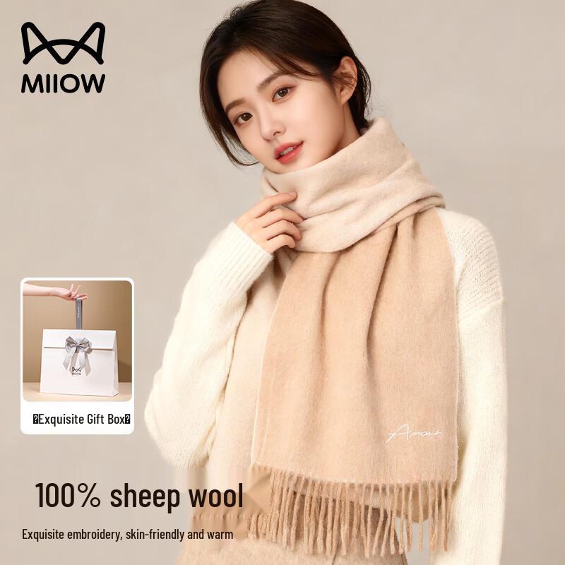 MiiOW Women s Pure Wool Embroidered Scarf
MiiOW Women s Pure Wool Embroidered Scarf