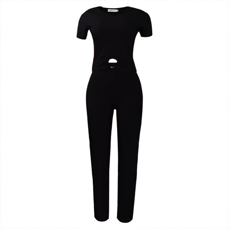 summer new solid color pit strip casual fashion suit two-piece set S чёрный
summer new solid color pit strip casual fashion suit two-piece set S чёрный