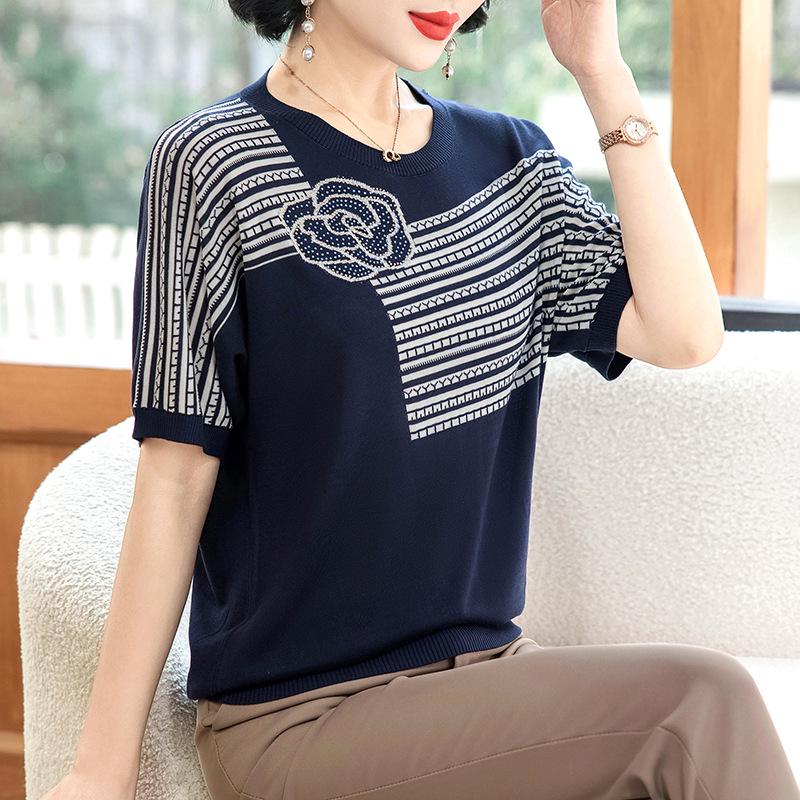 Mom s Ice Silk Summer Knit Short-Sleeve Top for Middle-Aged and Elderly Women XL (recommended 100-110 jin) темно-синий
Mom s Ice Silk Summer Knit Short-Sleeve Top for Middle-Aged and Elderly Women XL (recommended 100-110 jin) темно-синий