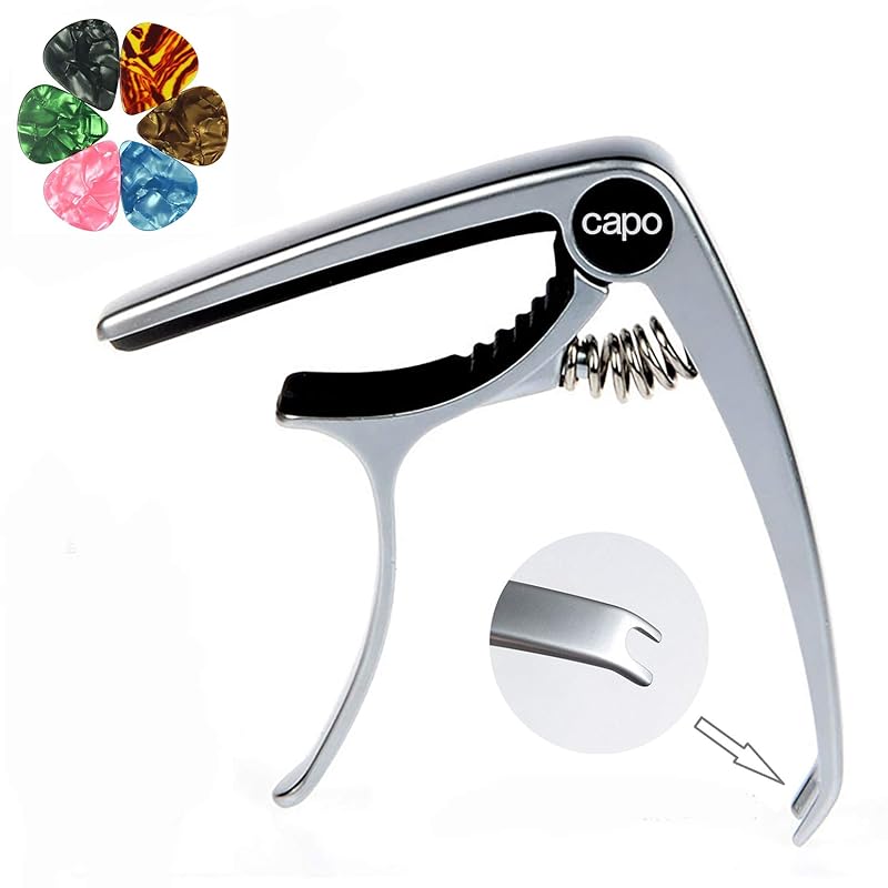 capo tasto acoustic guitar guitar capo tasto Bridge pin removal function Lihua zinc alloy silver capo Comes with 6 picks
capo tasto acoustic guitar guitar capo tasto Bridge pin removal function Lihua zinc alloy silver capo Comes with 6 picks