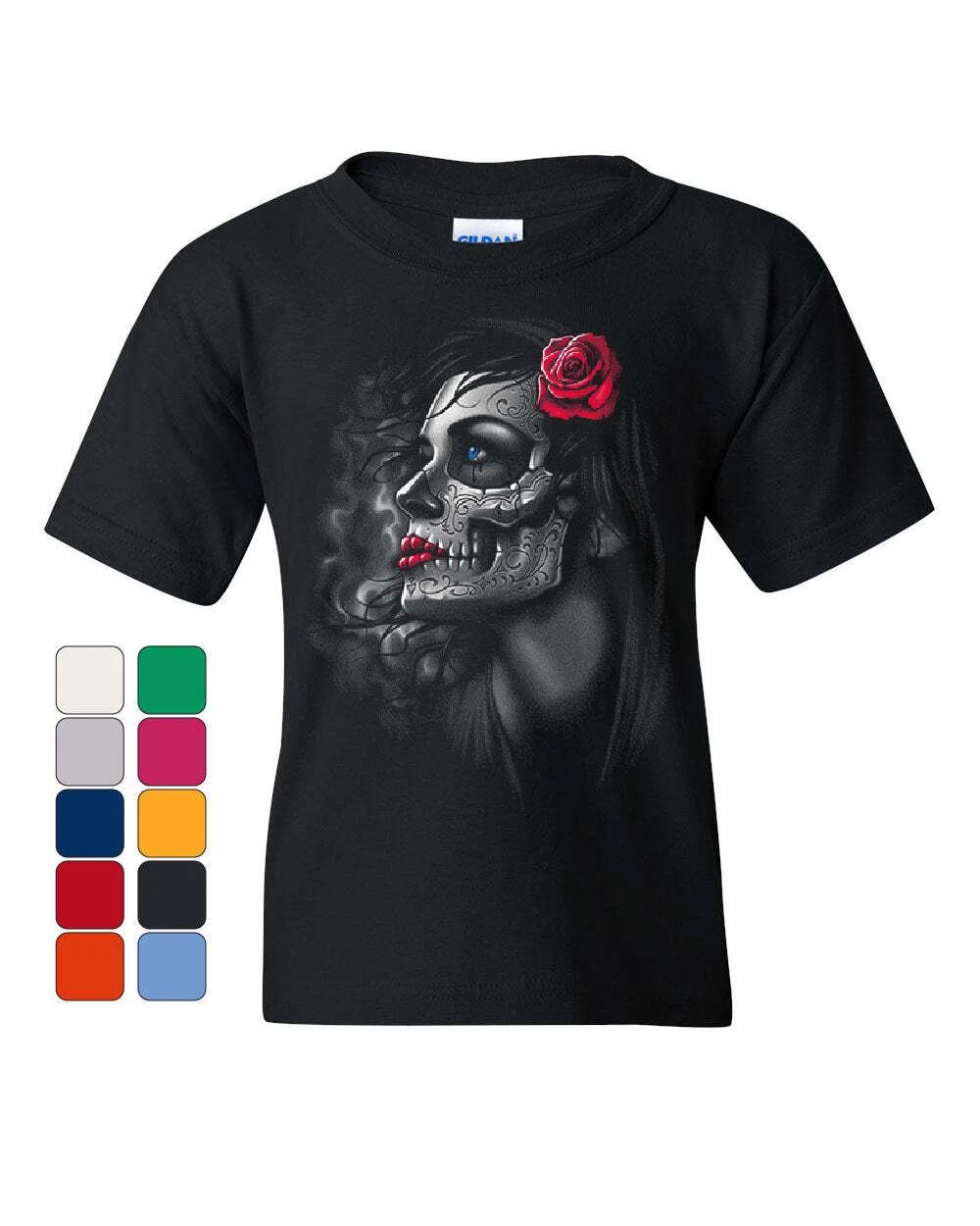 Day of the Dead Girl Youth kids boys T-Shirt Skull Face Dia de Los Muertos Roses Kids Tee 150
Day of the Dead Girl Youth kids boys T-Shirt Skull Face Dia de Los Muertos Roses Kids Tee 150