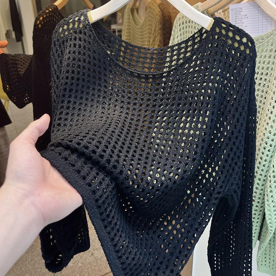 Однотонная футболка с круглым вырезом, длинными рукавами и ажурной вязкой, женская летняя сексуальная накидка, тонкий топ на бретелях Average size 52-271
Однотонная футболка с круглым вырезом, длинными рукавами и ажурной вязкой, женская летняя сексуальная накидка, тонкий топ на бретелях Average size 52-271