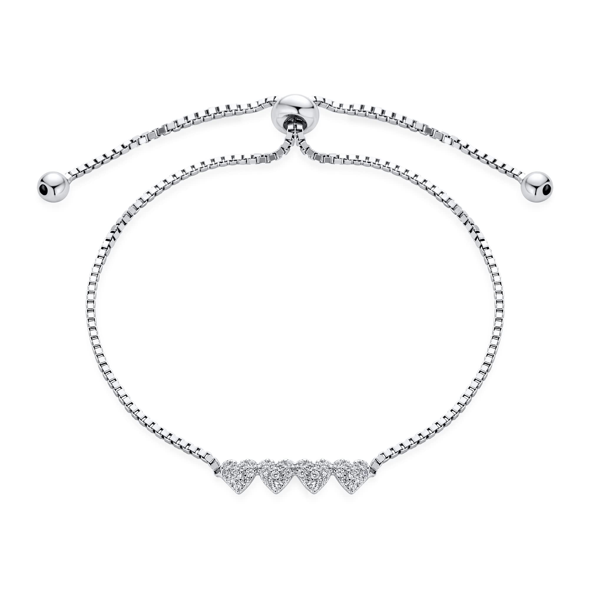 Dainty Small Cubic Zirconia Micro Pave CZ 4 Small Heart Slide Bolo Bracelet Women Teens Sterling Silver Adjustable Ball Clasp Slide .925 Bracelet.
Dainty Small Cubic Zirconia Micro Pave CZ 4 Small Heart Slide Bolo Bracelet Women Teens Sterling Silver Adjustable Ball Clasp Slide .925 Bracelet.