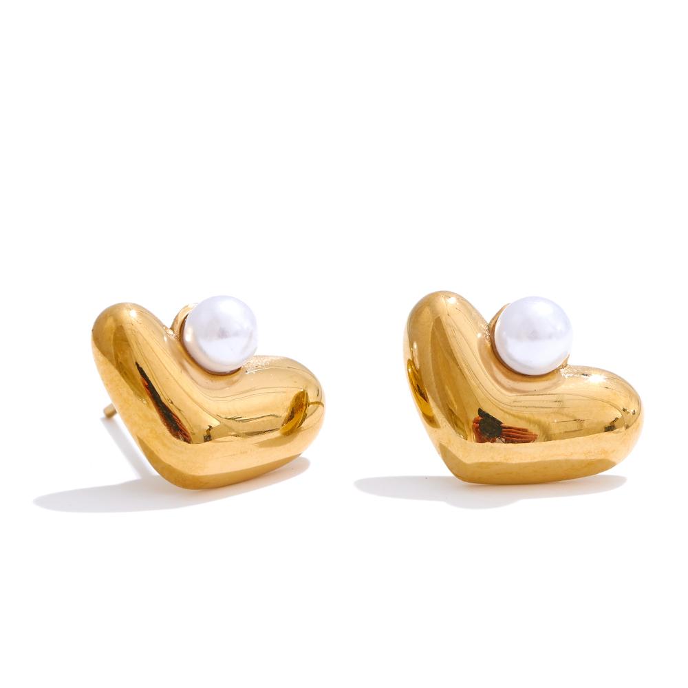 Yhpup Elegance Pearls Glossy Heart Love Stud Earrings Wholesale Chic Trendy Stainless Steel Fashion Daily Jewelry Gift
Yhpup Elegance Pearls Glossy Heart Love Stud Earrings Wholesale Chic Trendy Stainless Steel Fashion Daily Jewelry Gift