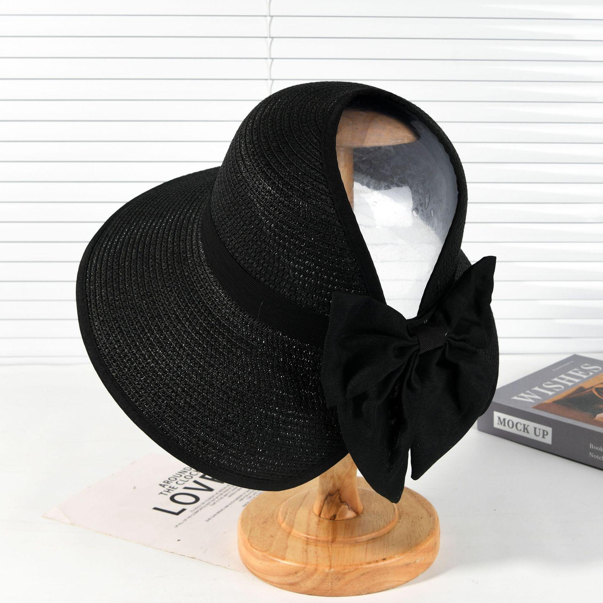 Straw hat women s spring and summer new rear hollow bow hat solid color foldable vacation beach hat sun hat Adjustable чорний
Straw hat women s spring and summer new rear hollow bow hat solid color foldable vacation beach hat sun hat Adjustable чорний
