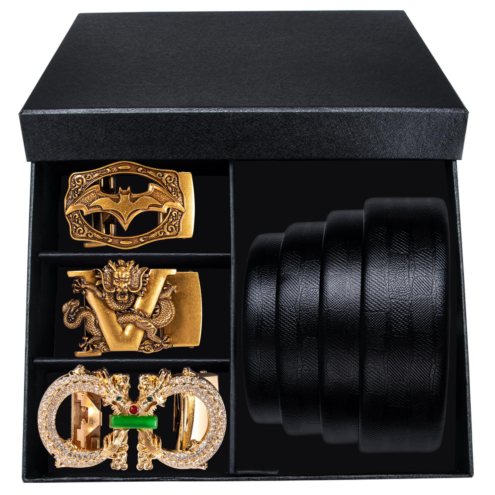 Ремни Мужские черные ремни из натуральной кожи с 3 металлическими автоматическими пряжками Ремни в упаковке Мужские подарки
Ремни Мужские черные ремни из натуральной кожи с 3 металлическими автоматическими пряжками Ремни в упаковке Мужские подарки