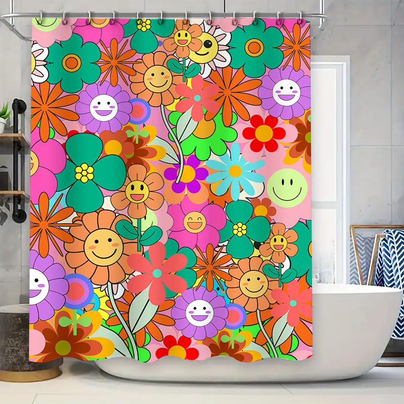 Vibrant Floral Shower Curtain with Happy Faces Add a Pop of Color to Your Bathroom Decor 90x180cm
Vibrant Floral Shower Curtain with Happy Faces Add a Pop of Color to Your Bathroom Decor 90x180cm