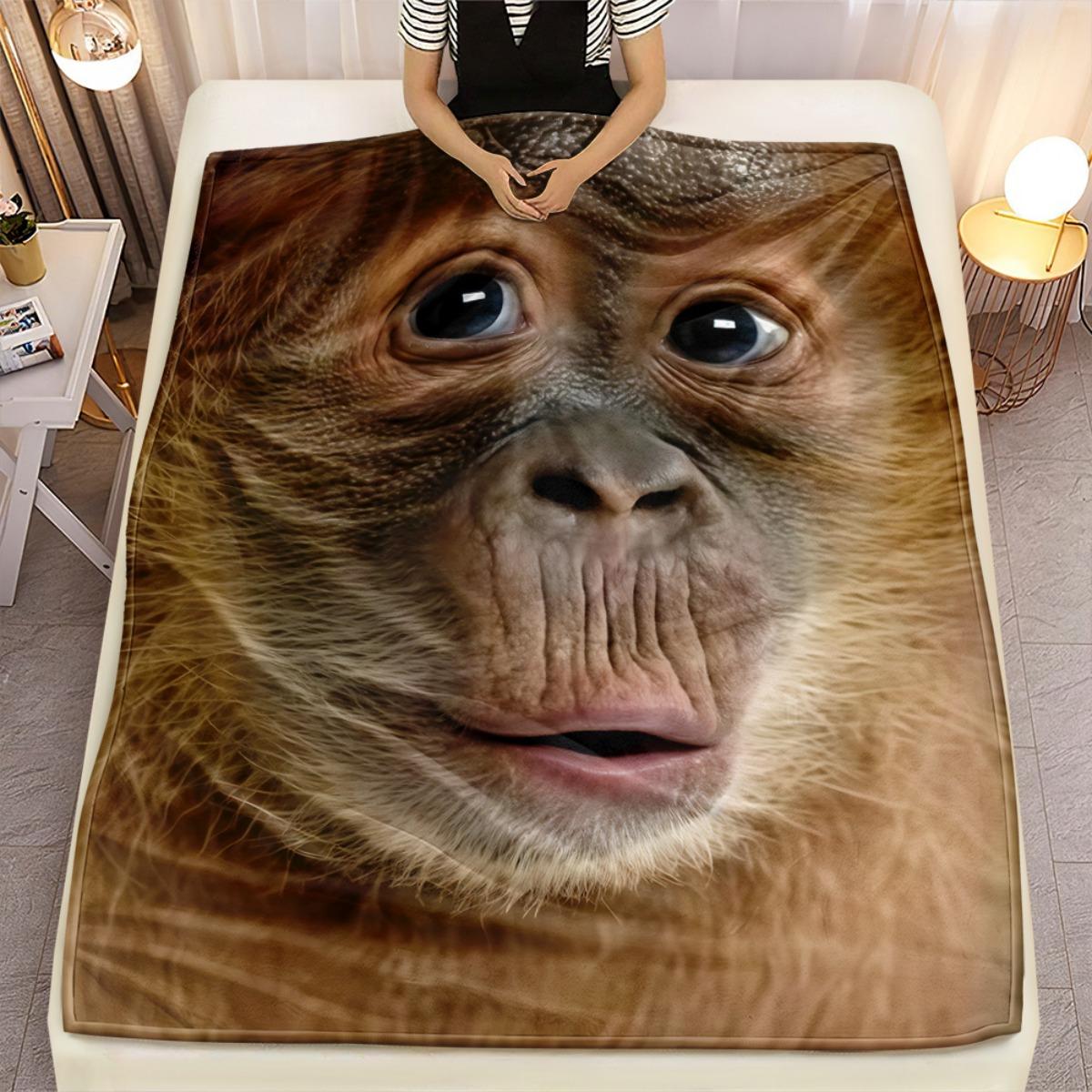 Monkey Face Close Up Realistic Animal Print Fleece Blanket Soft Plush Throw Blanket for Kids Adults Bedroom Decor Unique Gift 130x150cm
Monkey Face Close Up Realistic Animal Print Fleece Blanket Soft Plush Throw Blanket for Kids Adults Bedroom Decor Unique Gift 130x150cm