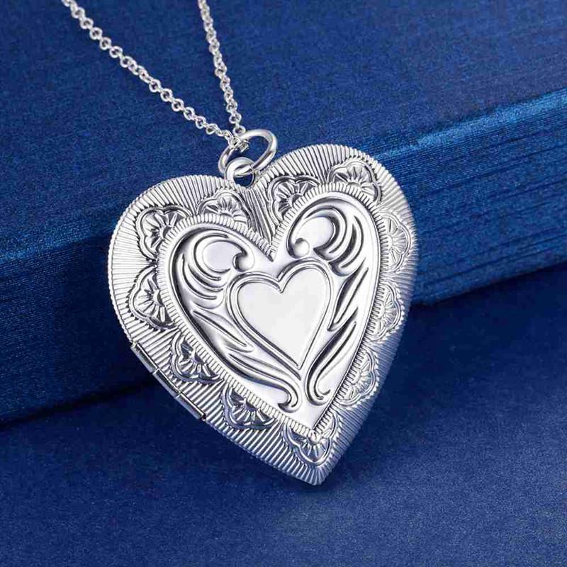 925 Sterling Silver Heart Photo Frame Pendant Necklaces for Women Luxury Fashion Party Wedding Accessories Jewelry Holiday Gifts
925 Sterling Silver Heart Photo Frame Pendant Necklaces for Women Luxury Fashion Party Wedding Accessories Jewelry Holiday Gifts