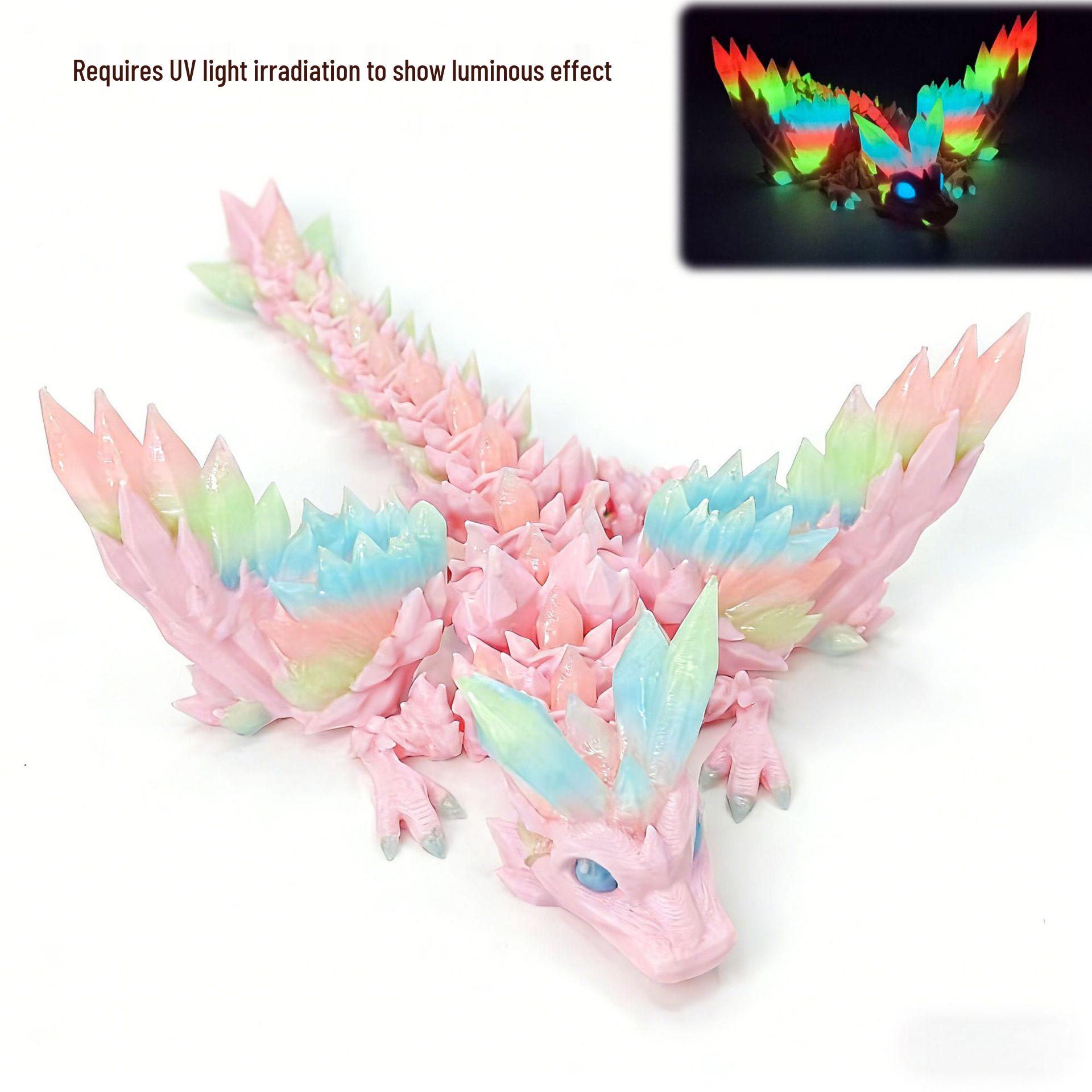 3D Printed Colorful Luminous Crystal Flying Dragon Baby - Jointed Gemstone Dragon Ornament Decoration
3D Printed Colorful Luminous Crystal Flying Dragon Baby - Jointed Gemstone Dragon Ornament Decoration
