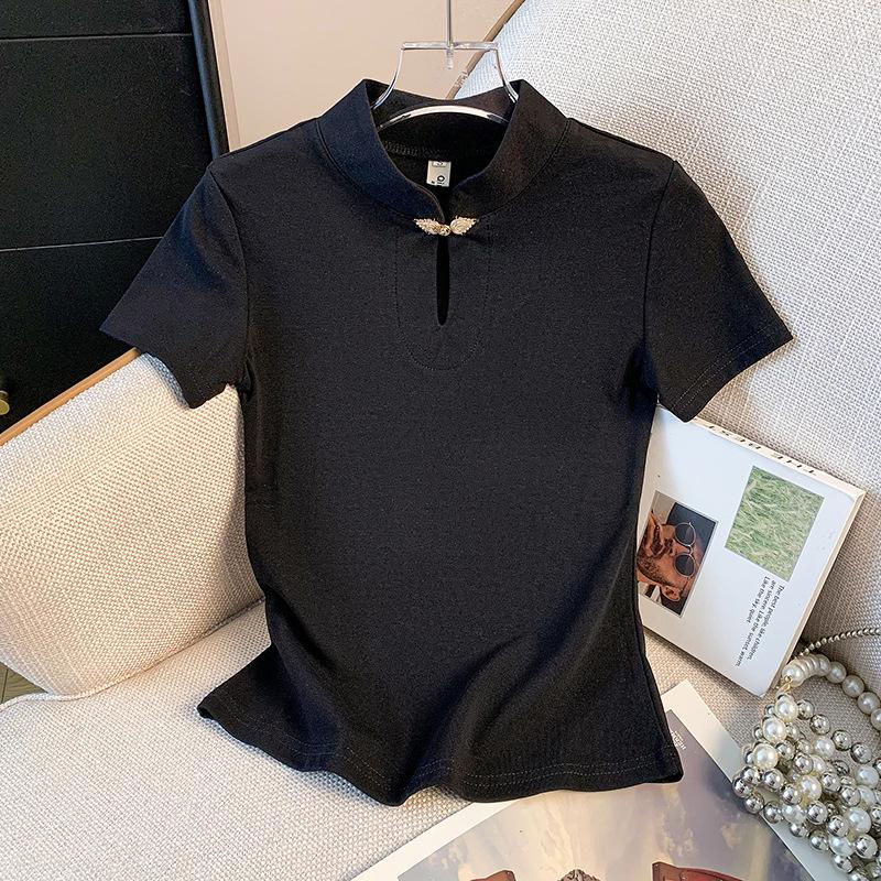Women s Summer Chinese Style Slim Fit Frog Button Stand Collar Tee with Retro Design XXXL
Women s Summer Chinese Style Slim Fit Frog Button Stand Collar Tee with Retro Design XXXL